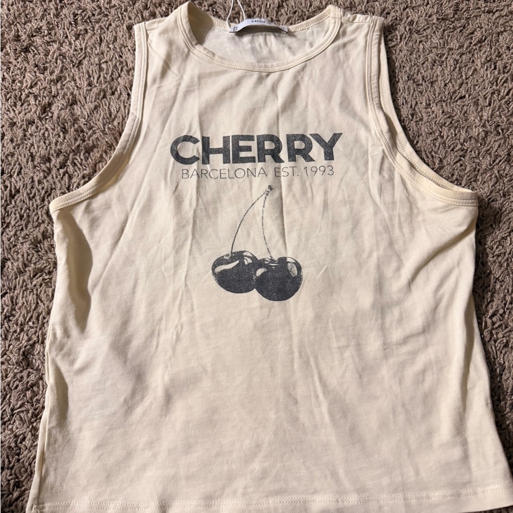 Mango Cream Sleeveless Top